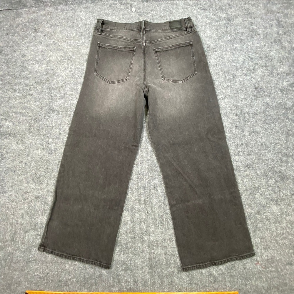 Scoop Womens High Rise‎ Wide Leg Jeans Faded Black Size 8 Stretch Denim Modern